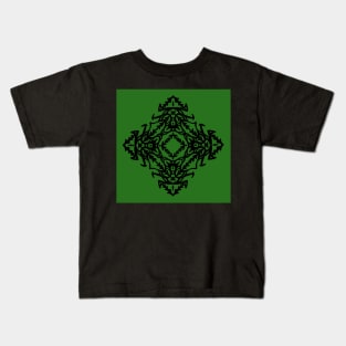 Black and Sage Pattern Kids T-Shirt